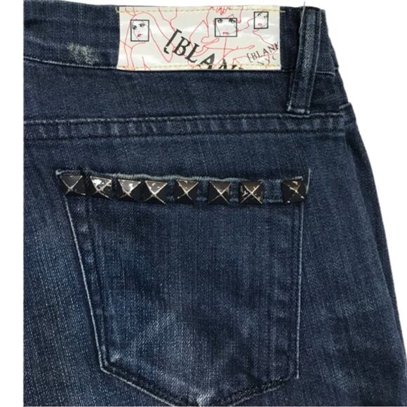BlankNYC Distressed Studded Skinny Jeans Sz 27 - Picture 7 of 13